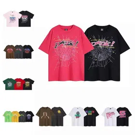 Sp5der Crew Neck Printed Short Sleeve T-Shirt-5509  